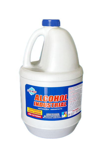 Envase de Alcohol Industrial Multiusos Deterya para limpieza de superficies, equipos y desinfección profunda en Bogotá.