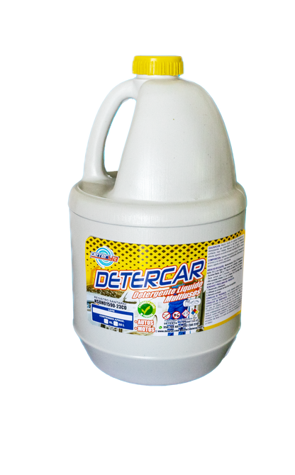 Envase de Detercar Shampoo para Carros Deterya, detergente líquido automotriz con pH balanceado para limpieza profunda y brillo de la pintura en Bogotá.