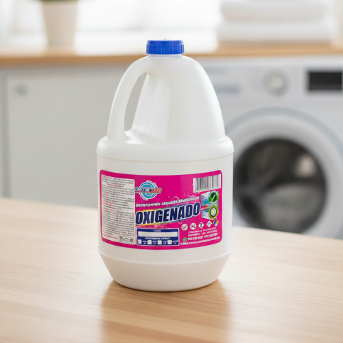 Envase de Detergente Líquido Oxigenado Deterya para ropa de color, potente quitamanchas sin cloro que protege las fibras y realza los colores.