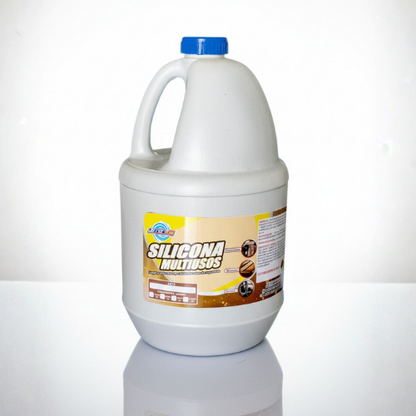 Envase de Silicona Líquida Deterya, protector abrillantador para muebles de madera, artículos de cuero y superficies plásticas con acabado profesional.