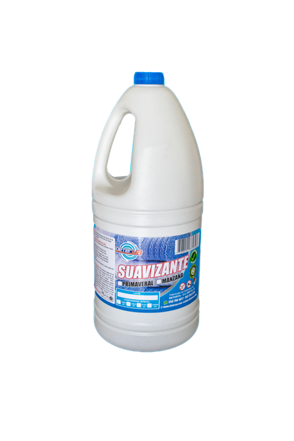 envase de 2 litros de Suavizante de Ropa Concentrado Deterya, fragancia de larga duración y alto rendimiento para lavanderías industriales y hoteles en Bogotá.