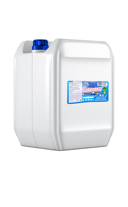 Garrafa de 20 litros de Suavizante de Ropa Concentrado Deterya, fragancia de larga duración y alto rendimiento para lavanderías industriales y hoteles en Bogotá.
