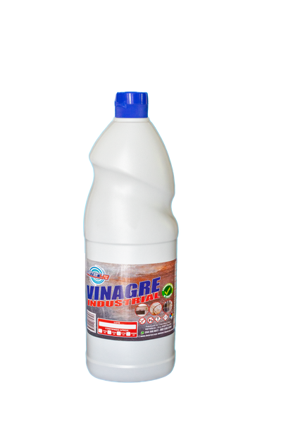 envase de 1 litro de Vinagre Industrial Multiusos Deterya, limpiador natural concentrado para desinfección, brillo de acero inoxidable y eliminación de sarro en Bogotá.